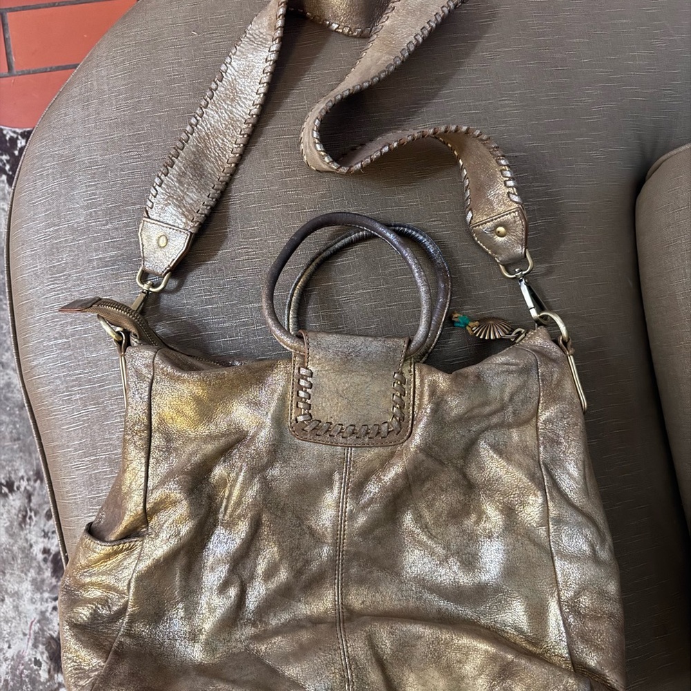 HOBO Metallic Leather Tote Bag